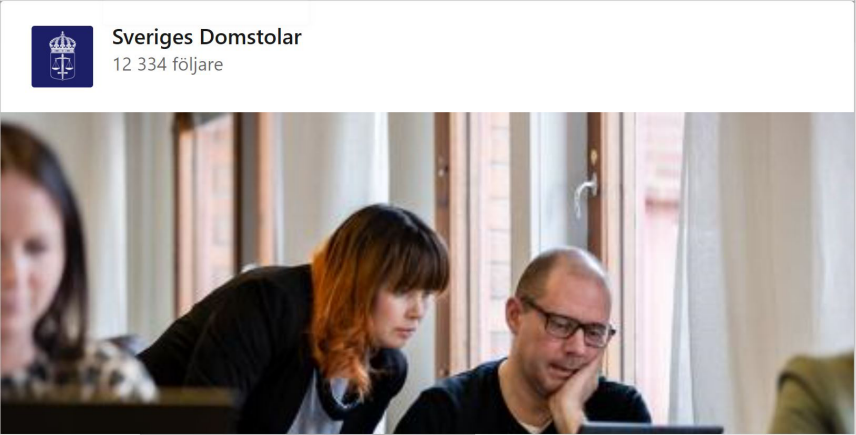 Sveriges Domstolars exempel linkedin inlägg