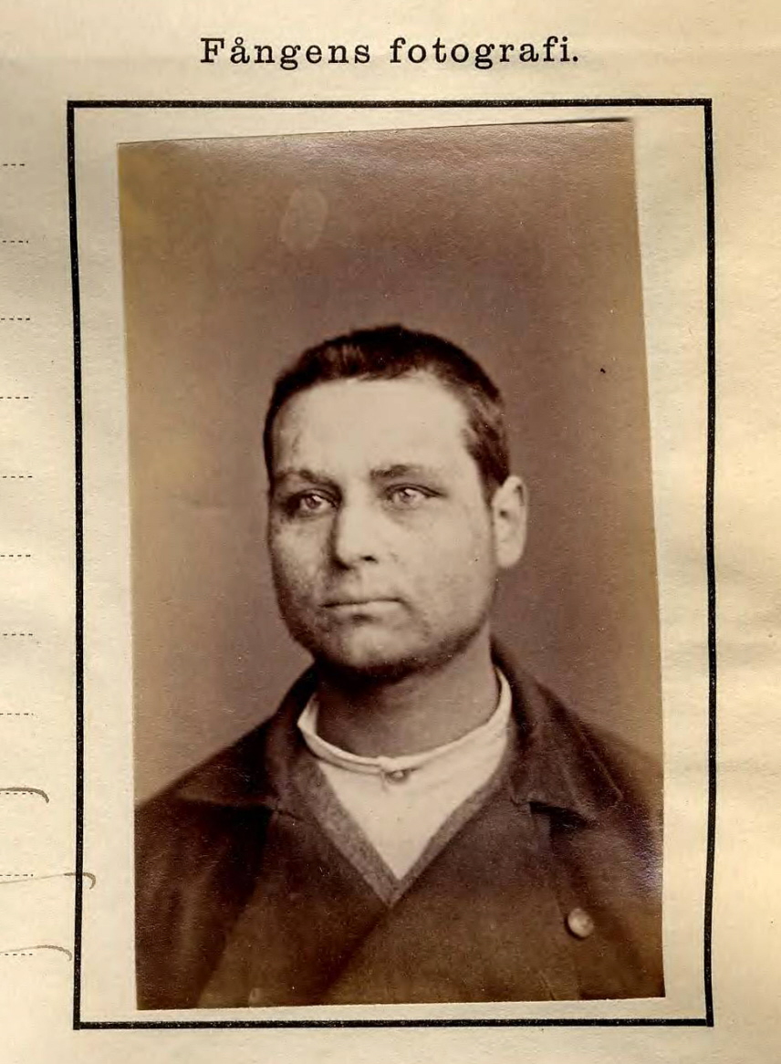 Foto av Johan Petter Lorentz Brolin taget vid hans frigivning 1877.