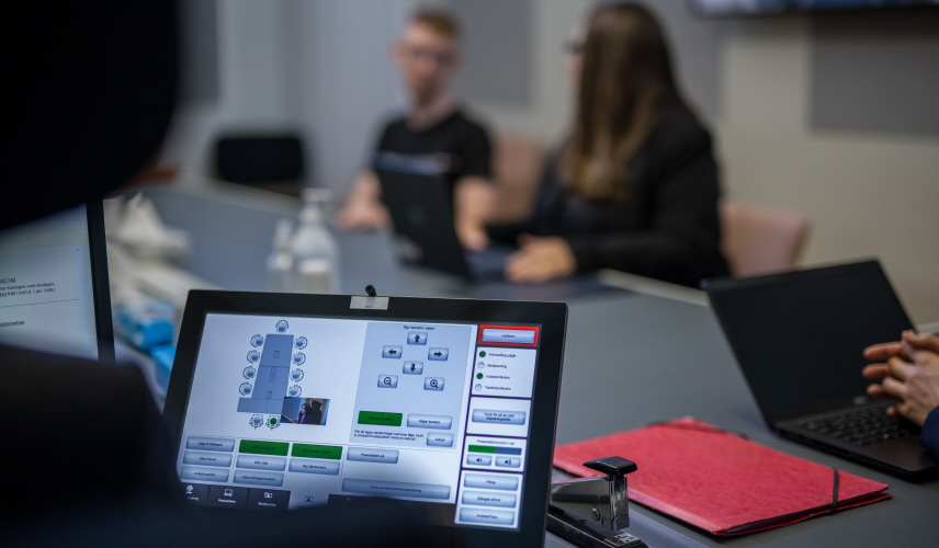 Protokollförarens skärm i muntlig förberedelse i tvist.