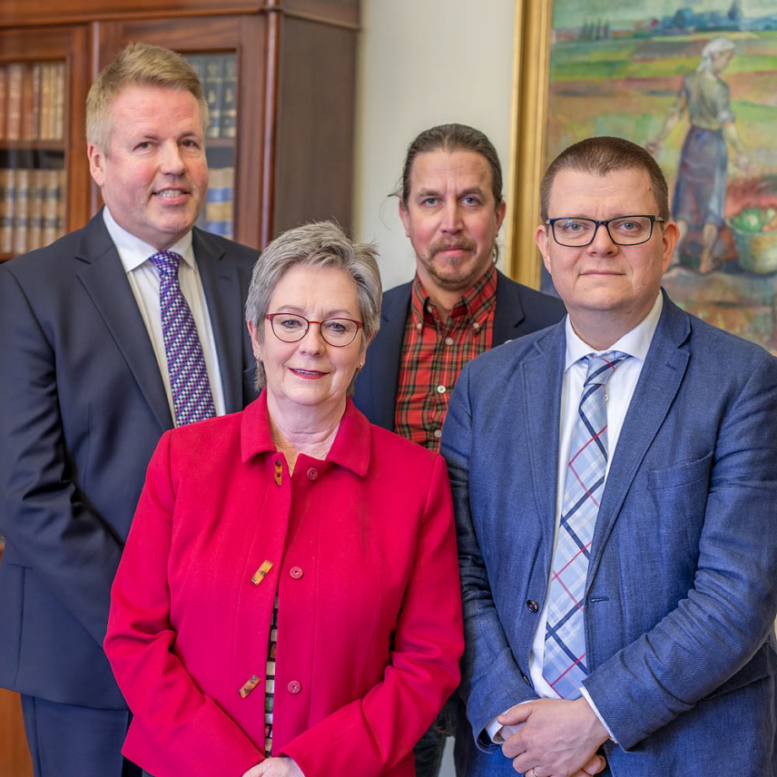 Lennart Strinäs, Eva Wendel Rosberg, Jesper Nietsche och Jacob Heister